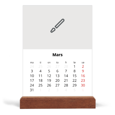 Bordkalender med trestativ - Stående — Design selv [Mars]