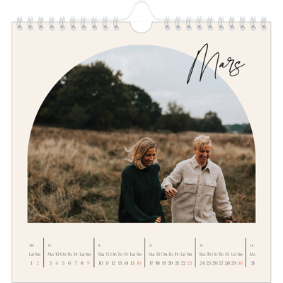 Månedskalender kvadratisk — Buet bilderamme [Mars]