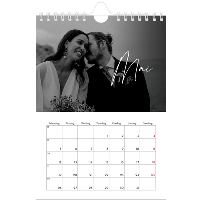 Fotokalender A5 — Elegant skrift [kalender-forside]