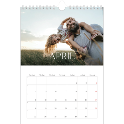 Fotokalender A4 (20 x 30 cm) — Tolv store måneder [April]