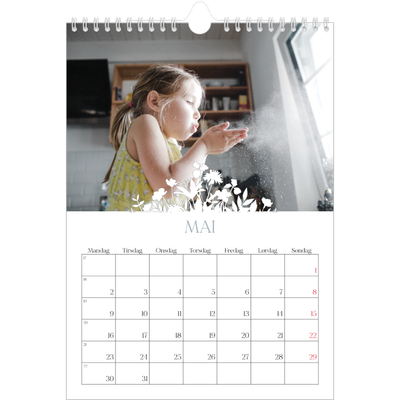 Fotokalender A4 (20 x 30 cm) — Blomstermotiv [Mai]