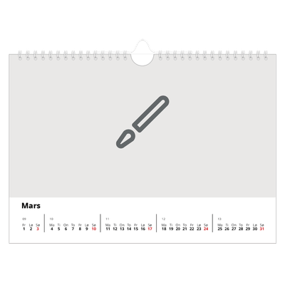 Fotokalender A4 — Design selv [Mars]