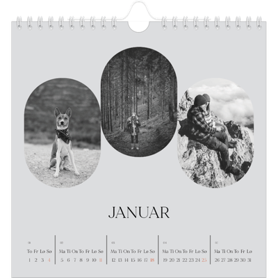 Månedskalender kvadratisk — Den åpne veien [Januar]