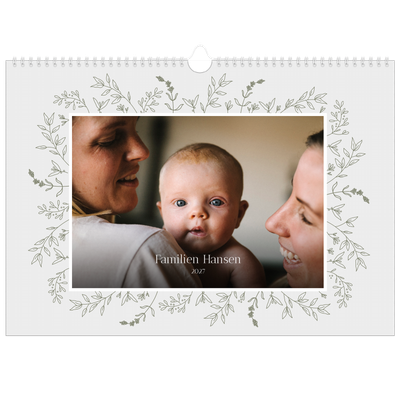 Fotokalender A3 — Håndtegnet blomster [kalender-forside]