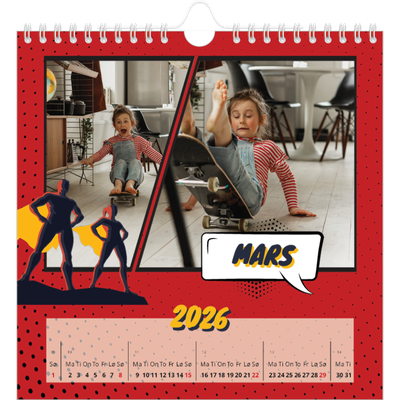 Månedskalender kvadratisk — Tegneserie [Mars]