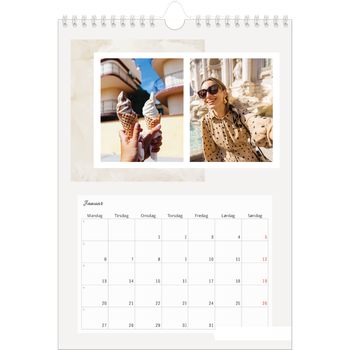 Fotokalender A4 — Pastellfarger