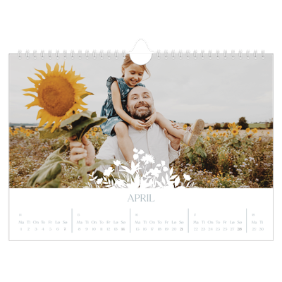 Fotokalender A4 — Blomstermotiv [April]