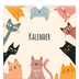 Månedskalender kvadratisk — Kattepoter og kruseduller [kalender-forside]
