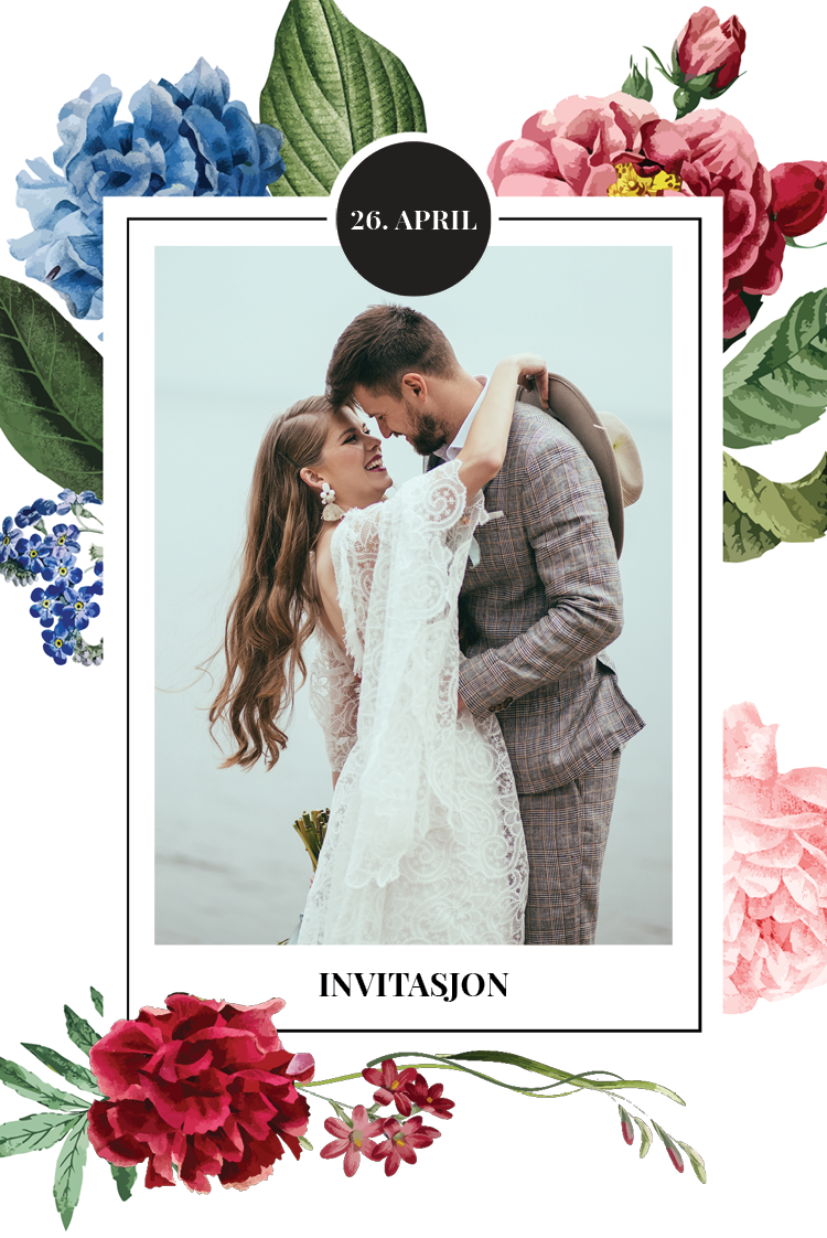 Invitasjoner — Lyse vintageblomster