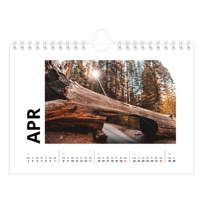 Fotokalender A5 — Hvit kalender [April]