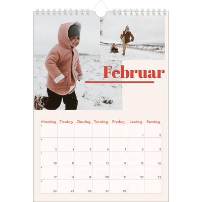 Fotokalender A4 (20 x 30 cm) — Kalender 90-talls stil [Februar]