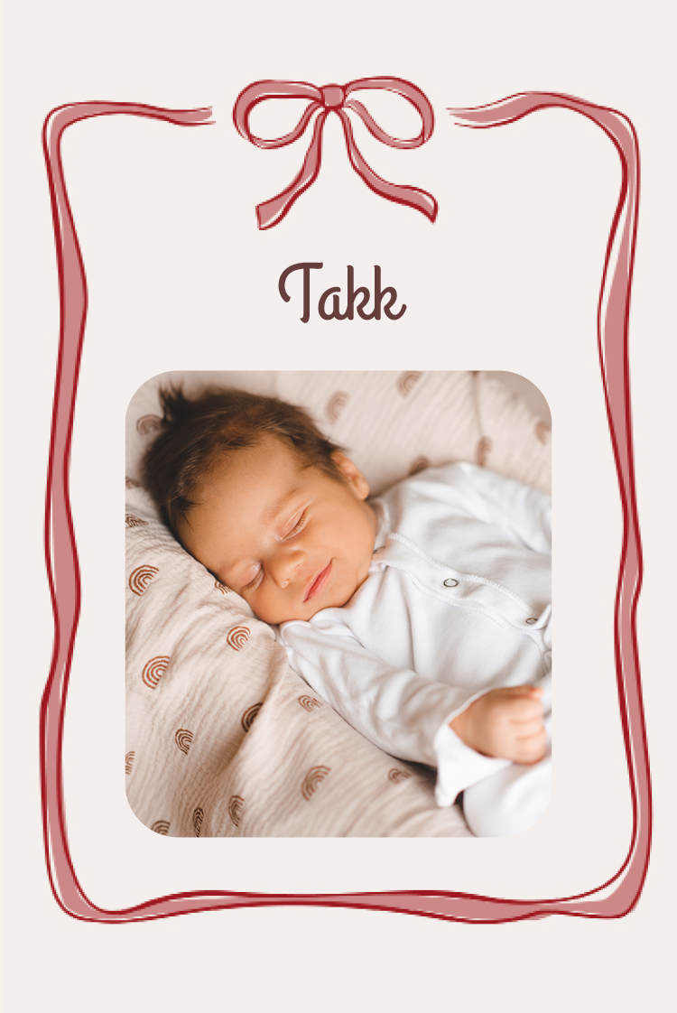 Takkekort — Innpakket i sløyfer