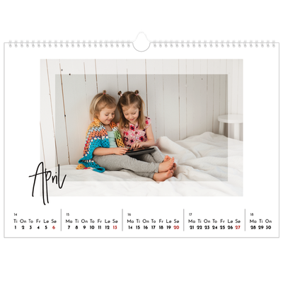 Fotokalender A3 — Transparente rammer [April]
