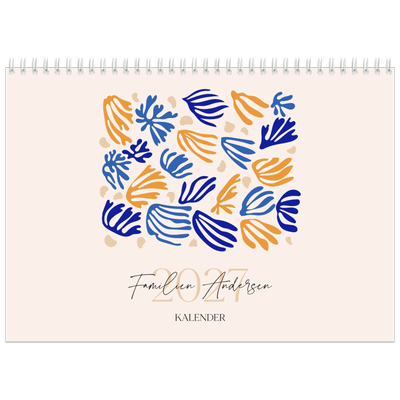 Fotokalender A4 dobbel (30 x 40 cm) — Minimalistisk korall [kalender-forside]