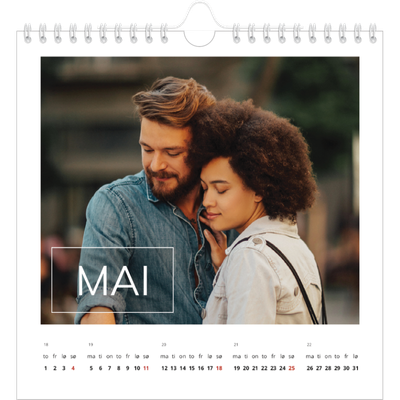 Månedskalender kvadratisk — Överlägg för datumruta [Mai]