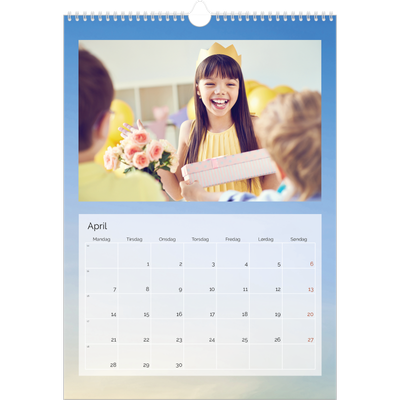 A3 Månedskalender — Skyer [April]