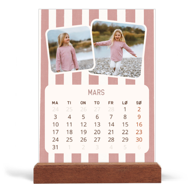 Bordkalender med trestativ - Stående — Retro mønstre [Mars]