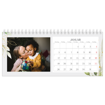 Bordkalender med foto — Naturlig akvarell