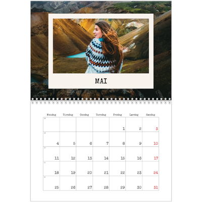 Fotokalender A4 dobbel (30 x 40 cm) — Portrettredigeringen [kalender-forside]