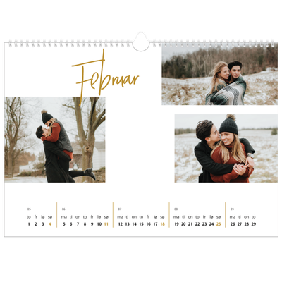 Fotokalender A3 — Gullstift [Februar]