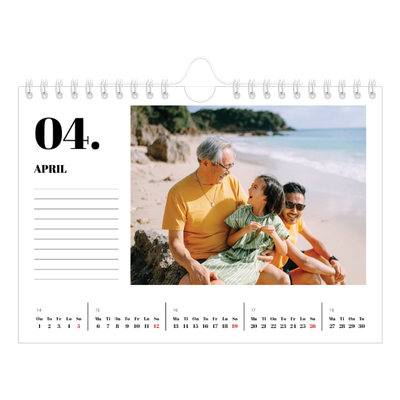 Fotokalender A5 — Serif og øyeblikk [April]