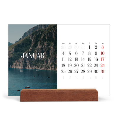 Bordkalender med trestativ - Liggende  — Endeløs flukt [Januar]