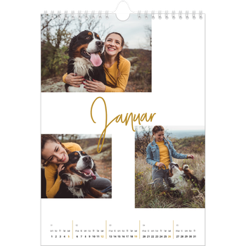 Fotokalender A4 — Gullstift