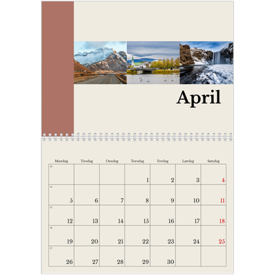 Fotokalender A4 dobbel (30 x 40 cm) — Verdens severdigheter [April]