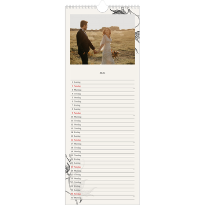 Fotokalender smal  — Blekk & blomst [Mai]