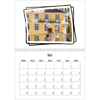 Fotokalender A4 dobbel (30 x 40 cm) — Albumøyeblikk [Mars]
