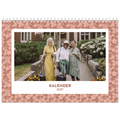 Fotokalender A4 dobbel (30 x 40 cm) — Blomstermønster [kalender-forside]