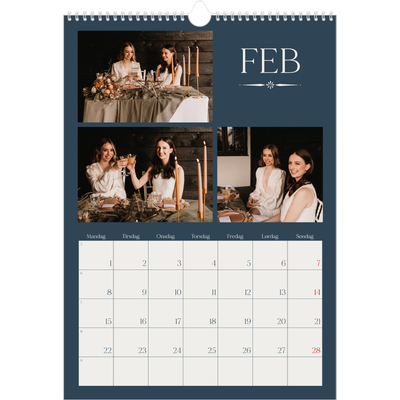 A3 Månedskalender — Skifer & seriffer [Februar]