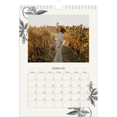 Fotokalender A4 (20 x 30 cm) — Blekk & blomst [Februar]