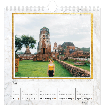 Fotokalender Kvadratisk — Gull og marmor