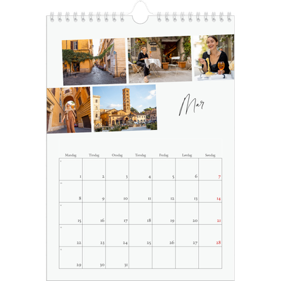 Fotokalender A4 (20 x 30 cm) — Byferie (hvit) [Mars]