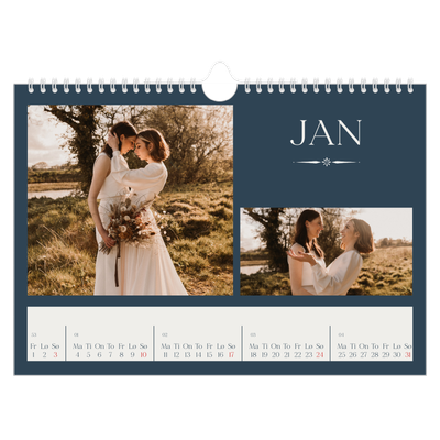 Fotokalender A4 — Skifer & seriffer [Januar]