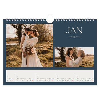 Fotokalender A4 — Skifer & seriffer