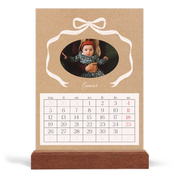 Bordkalender med trestativ - Stående — Ramme med sløyfe