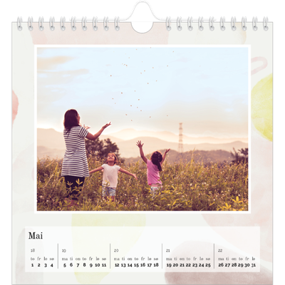 Månedskalender kvadratisk — Akvarellformer [kalender-forside]