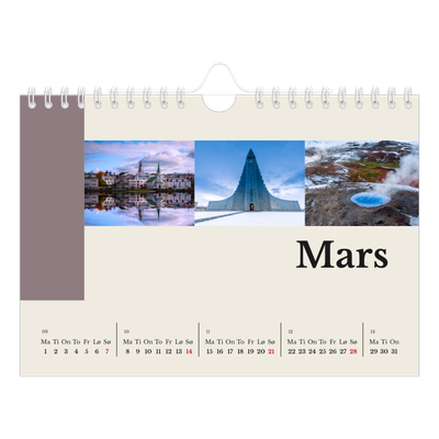Fotokalender A5 — Verdens severdigheter [Mars]