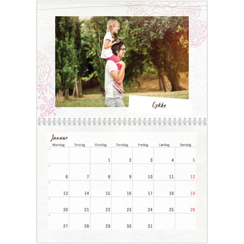 Fotokalender A4 dobbel — Blomsterpapir