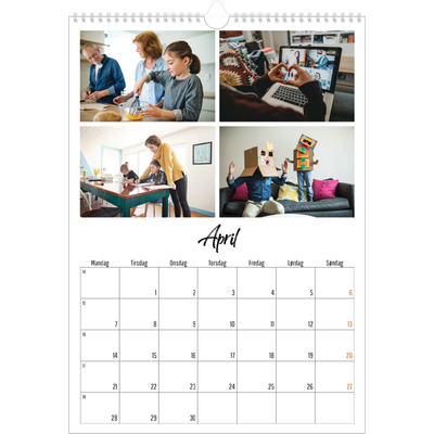 A3 Månedskalender — Boken om meg [April]