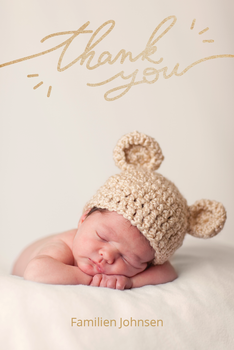 Takkekort — Gullskrift