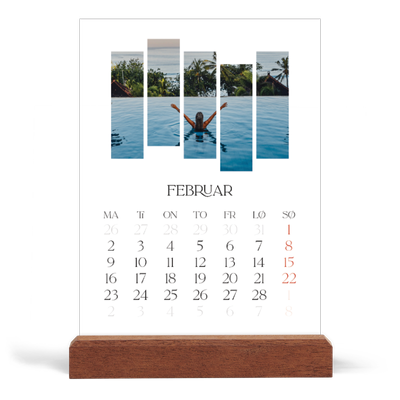 Bordkalender med trestativ - Stående — Reisebilder [Februar]