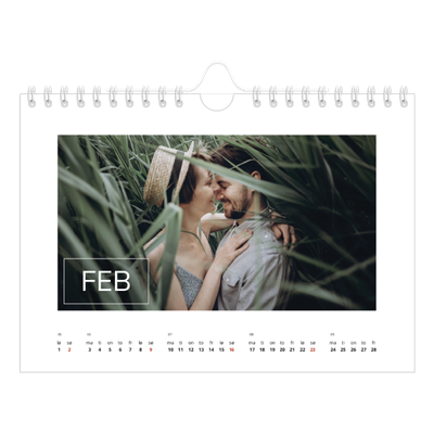 Fotokalender A5 — Överlägg för datumruta [Februar]