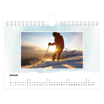 Fotokalender A5 — Vannfarger i bakgrunn