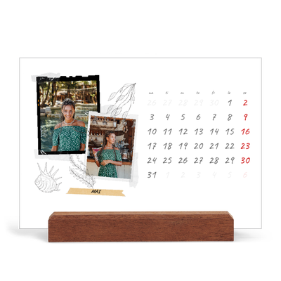 Bordkalender med trestativ - Liggende  — Scrapbook stil [kalender-forside]