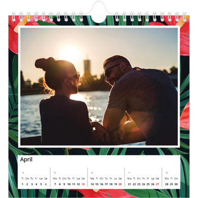 Månedskalender kvadratisk — Botanisk stil [April]