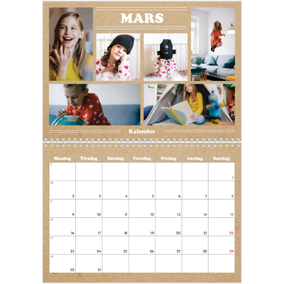 Fotokalender A4 dobbel (30 x 40 cm) — Magasinstil [Mars]