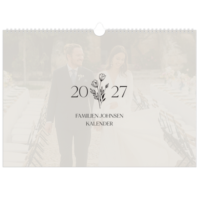 Fotokalender A3 — Initialer i blomst [kalender-forside]